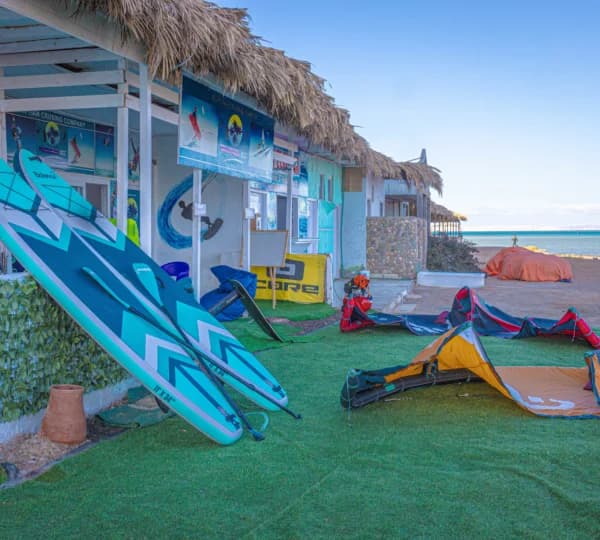 Kitesurfing equipment at the Kite Dates ECC centre in Hurghada