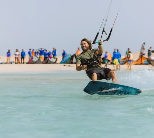 Wide shallow kite bay on the Egyptian Red Sea coast near El Gouna